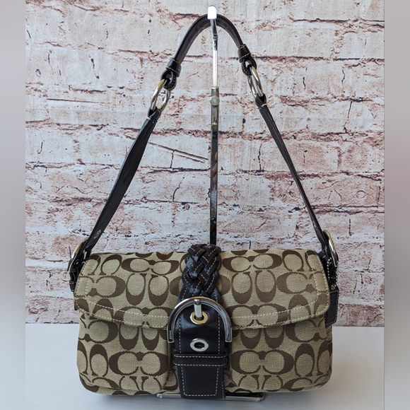 Coach Handbags - Coach Genuine Brown Leather Accents and Braided Shoulder bag